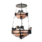 Meyda Tiffany Sailfish 10 Light 36" Wide Chandelier with Silver Mica Shade Antique Bronze