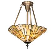 Meyda Tiffany Delta 3 Light 17" Wide Semi-Flush Ceiling Fixture - Antique Brass Finish Antique Brass
