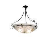 Meyda Tiffany Metro Fusion 3 Light 30" Wide Semi Flush Ceiling Fixture with White Glass Shade Black