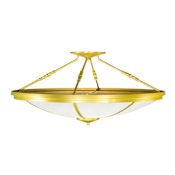Meyda Tiffany Commerce 8 Light 46" Wide Semi-Flush Bowl Ceiling Fixture Polished Brass