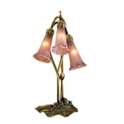 Meyda Tiffany Stained Glass / Tiffany Desk Lamp from the Lilies Collection Lavender