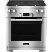 Miele 30 Inch Wide 4.59 Cu. Ft. Free Standing Liquid Propane Range with DirectSelect Controls and Twin Convection Fans Clean Touch Steel