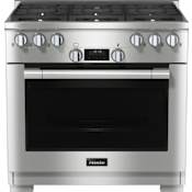 Miele 36 Inch Wide 5.76 Cu. Ft. Free Standing Liquid Propane Gas Range with DirectSelect Controls and Twin Convection Fans Clean Touch Steel