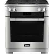 Miele 30 Inch Wide 4.59 Cu. Ft. Free Standing Gas Dual Fuel Range with M Touch and Wireless Precision Probe Clean Touch Steel