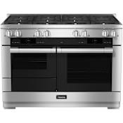 Miele 48 Inch Wide 4.73 Cu. Ft. Slide In Fingerprint Resistant Dual Fuel Range with M Touch Clean Touch Steel