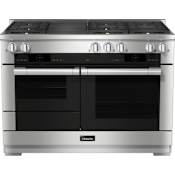 Miele 48 Inch Wide 3.21 Cu. Ft. Free Standing Gas Dual Fuel Range with M Touch, Wireless Precision Probe, and Grill Clean Touch Steel