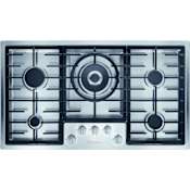 Miele 36 Inch Wide 5 Burner Gas Cooktop with ComfortClean Grates Stainless Steel