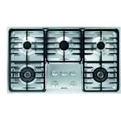 Miele 36 Inch Wide 5 Burner Gas Cooktop with Contemporary Linear Grate Design Stainless Steel