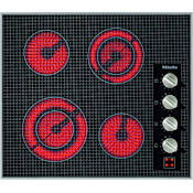 Miele 24 Inch Wide 4 Burner Electric Cooktop Stainless Steel