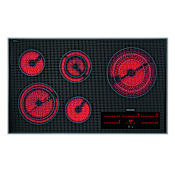 Miele 36 Inch Wide 5 Burner Electric Cooktop with 3D Glass Design Stainless Steel
