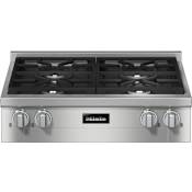 Miele 30 Inch Wide 4 Burner Natural Gas Rangetop with Dishwasher Safe Grates Stainless Steel