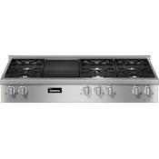 Miele 48 Inch Wide 6 Burner Natural Gas Rangetop with Dishwasher Safe Grates and Griddle Stainless Steel