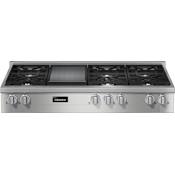 Miele 48 Inch Wide 6 Burner Liquid Propane Rangetop with Dishwasher Safe Grates Stainless Steel