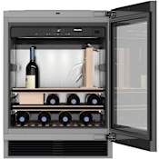 Miele 24 Inch Wide Right Hinge 46 Bottle Capacity Built-In Undercounter Wine Cooler Stainless Steel