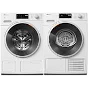 Miele 24 Inch Wide 2.26 Cu. Ft. Front Load Washer and 24 Inch Wide 4.02 Cu. Ft. Electric Dryer Laundry Pair Lotus White