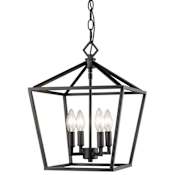 Millennium Lighting Ritner 4 Light 12" Wide Taper Candle Pendant Matte Black