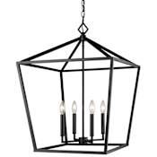 Millennium Lighting Ritner 4 Light 20" Wide Taper Candle Pendant Matte Black