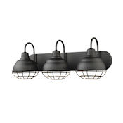 Millennium Lighting Neo-Industrial 3 Light Bathroom Vanity Light Matte Black