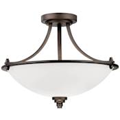 Millennium Lighting Bristo 3 Light Semi-Flush Ceiling Fixture Rubbed Bronze