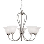 Millennium Lighting Main Street 5 Light Single Tier Chandelier Satin Nickel