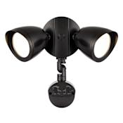 Millennium Lighting Twin Head 10-1/2" Wide Integrated LED Flood Light with Motion Sensor Powder Coated Matte Black