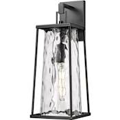 Millennium Lighting Dutton 20" Tall Outdoor Wall Sconce with Water Glass Shade - ADA Compliant Powder Coated Black
