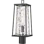 Millennium Lighting Dutton 21" Tall Post Light with Water Glass Shade Powder Coated Black