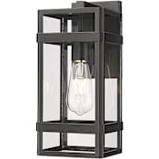 Millennium Lighting Payton 14" Tall Outdoor Wall Sconce with Clear Glass Shade - ADA Compliant Powder Coated Black