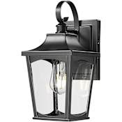 Millennium Lighting Curry 13" Tall Outdoor Wall Sconce with Clear Glass Shade - ADA Compliant Powder Coated Black