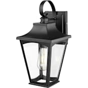 Millennium Lighting Curry 16" Tall Outdoor Wall Sconce with Clear Glass Shade - ADA Compliant Powder Coated Black