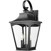 Millennium Lighting Curry 2 Light 19" Tall Outdoor Wall Sconce with Clear Glass Shade - ADA Compliant Powder Coated Black