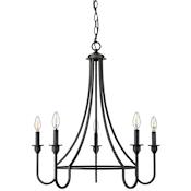 Millennium Lighting Artemis 5 Light 26" Wide Taper Candle Style Chandelier Matte Black