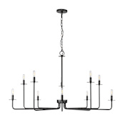 Millennium Lighting Marceline 10 Light 48" Wide Taper Candle Style Chandelier Matte Black
