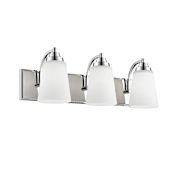 Millennium Lighting 3 Light 24" Wide Bathroom Vanity Light with Glass Shades Chrome