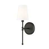 Millennium Lighting Adorra 15" Tall Wall Sconce with Linen Shade Matte Black