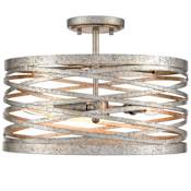 Millennium Lighting Annata 3 Light 16" Wide Semi-Flush Drum Ceiling Fixture Antique Nickel
