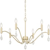 Millennium Lighting Aureline 6 Light 28" Wide Crystal Candle Style Chandelier Aged Silver