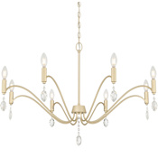Millennium Lighting Aureline 8 Light 36" Wide Crystal Candle Style Chandelier Aged Silver