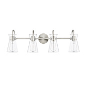Millennium Lighting Camellia 4 Light 31" Wide Vanity Light Brushed Nickel