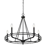 Millennium Lighting Jody 5 Light 27" Wide Pillar Candle Style Chandelier Matte Black