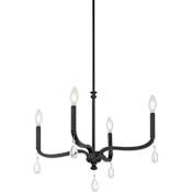 Millennium Lighting Viremont 4 Light 22" Wide Crystal Candle Style Chandelier Matte Black
