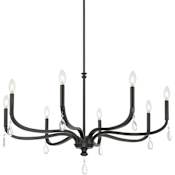 Millennium Lighting Viremont 8 Light 36" Wide Crystal Candle Style Chandelier Matte Black
