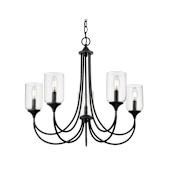 Millennium Lighting Waddingham 5 Light 27" Wide Pillar Candle Style Chandelier Matte Black