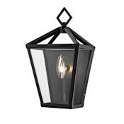 Millennium Lighting Single Light 12" Tall Outdoor Lantern Wall Sconce Powder Coat Black