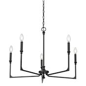 Millennium Lighting Azara 5 Light 28" Wide Pillar Candle Style Chandelier Matte Black