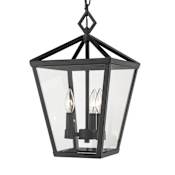 Millennium Lighting 3 Light 10" Wide Outdoor Taper Candle Pendant Powder Coat Black