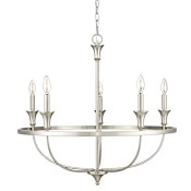 Millennium Lighting Emery 5 Light 29" Wide Taper Candle Style Chandelier Brushed Nickel