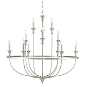 Millennium Lighting Emery 12 Light 40" Wide Taper Candle Style Chandelier Brushed Nickel