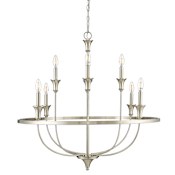 Millennium Lighting Emery 8 Light 34" Wide Taper Candle Style Chandelier Brushed Nickel