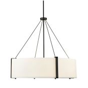 Millennium Lighting Telfar 6 Light 30" Wide Pendant Matte Black / White